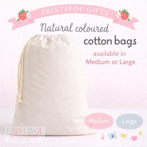 Personalised Birthday Sack – First Birthday Gift – Teddy Bunny Drawstring Bag - Large: 75 x 49 cm