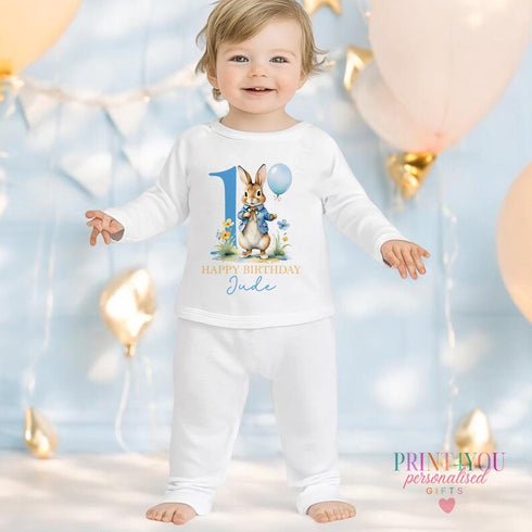 Personalised 1st Birthday Outfit - Baby Soft Cotton Sleepsuit, Vest & T-Shirt