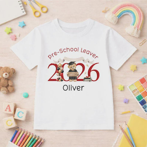 Nursery Leaver T-Shirt 2026 – Personalised Kids School Starter Top | Pink Blue Cotton