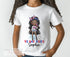 Personalised VE Day 2025 Girls T-Shirt with Custom Name Hair Skin Tone Soft Cotton Union Jack Design Ages 0-12