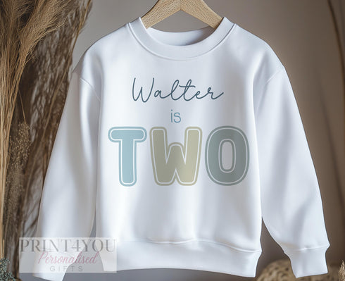 Personalised Birthday Jumper for Kids - I Am Two Sweatshirt in Pastel Colors