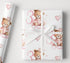 Personalised Birthday Wrapping Paper – Soft Pink Princess Bear Gift Wrap with Custom Name and Age Print