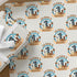 a repeating pattern of a cowboy-themed design with the text "JAXON'S RODEO" and the number "1st" printed on it.