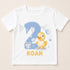 Children's clothing with the duck birthday shirt design