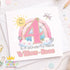 Personalised Birthday Card – Pastel Rainbow & Flowers – Girls Age 1 – 10 Keepsake - Front Only