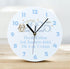 Personalised Acrylic Clock for New Baby Blue Bunny Rabbit Nursery Decor Perfect Gift for Boys Born in 2025 24.5cm Wide