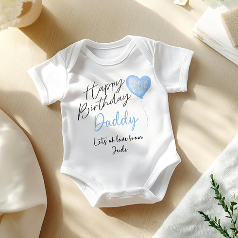 Happy Birthday Daddy, 21st 30th 40th Birthday as My Daddy, Sleepsuit Baby grow Bodysuit Vest, Dad Birthday, Daddy Birthday