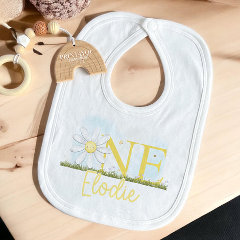 Personalised First Birthday Daisy Outfit - 100 Soft Cotton Baby Girl Sleepsuit Vest Bib PJs or T-Shirt
