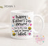 Funny Father’s Day mug collection for mums with sweary and non sweary stepdad and biological dad quotes