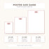 The image is a poster size guide that provides information about the size of different poster sizes, including A3, A2, and A1.