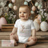 Easter Babygrow, Babies 1st Easter, My First Easter, First Easter sleepsuit, New baby gift, Easter baby outfit, Bunny Rabbit with Flowers