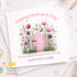 Square greeting card showing the mothers day card design