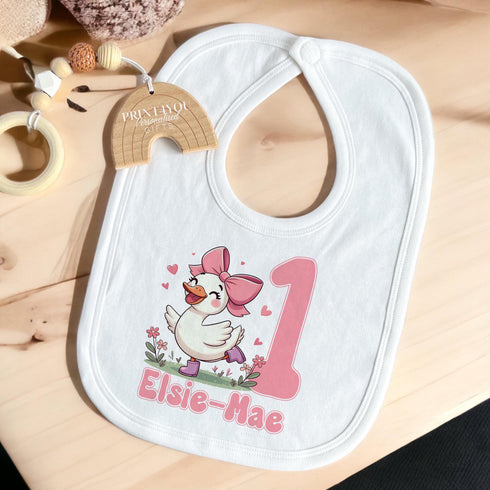 Personalised 1st Birthday Silly Goose | Baby Vest, T-Shirt, Sleepsuit or Bib | Goose Design | Girl Birthday Outfit | Gift for Baby Girl