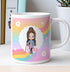Personalised Nurse Mug - Customizable Gift for Nurses with Skin Tones Hair Shades Thank You Nurse Rainbow Design