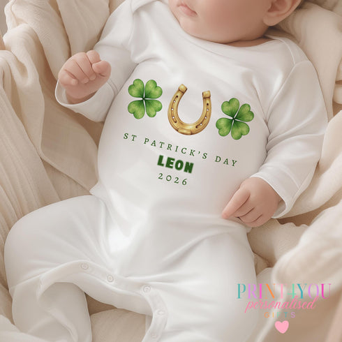 Personalised Baby Outfit – St Patricks Baby Clothes – Custom Name & Year 2026 - Vest