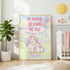 a poster with a unicorn and a message encouraging bravery and kindness.