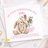 Personalised Christening Card – Pink Bunny Keepsake For Daughter & Goddaughter - Front only