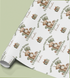 a repeating pattern of teddy bears and balloons on a white background, along with the text "Happy First Birthday" and "To a Wonderful Son" printed on the wrapping paper.