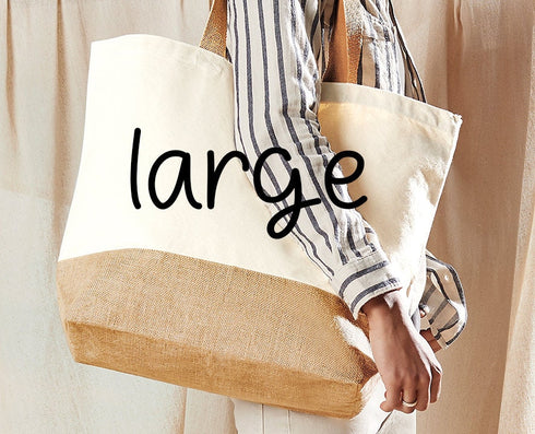 Thank You Childminder Gift, Personalised Cotton Jute Tote Bag - Available in medium and XL, Bag for her