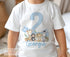 Personalised Safari Birthday Tshirt – Blue Jungle Birthday Tee With Custom Name & Age - 1