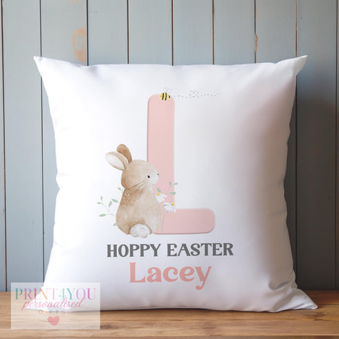 Bunny Rabbit Gift Cushion | Personalised Name Cushion | Gift for Girls | Easter Pillow Gift