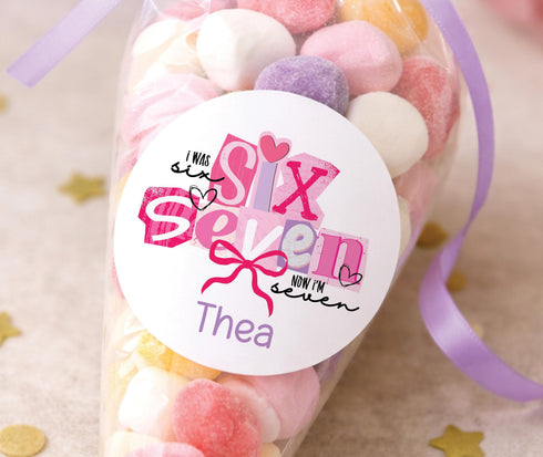 Personalized Birthday Stickers – 5cm Round Glossy Party Favor Labels With Easy Peel Strips