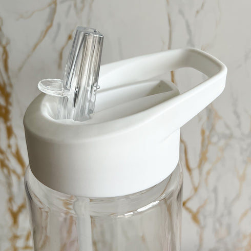 Personalised water drinking bottle - Rainbow name colourful UV Printed school office gym girls present