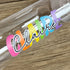 Personalised water drinking bottle - Rainbow name colourful UV Printed school office gym girls present