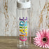 Personalised water drinking bottle - Rainbow name colourful UV Printed school office gym girls present