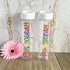 Personalised water drinking bottle - Rainbow name colourful UV Printed school office gym girls present