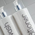 500ml UV Printed White Bathroom Bottles (Shampoo, Conditioner, Body Wash) - With Elegant Grey Font