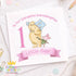 Personalised 1st Birthday Card – Pink Bear & Piglet Design, Custom Name & Age - Front Only