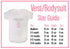 a baby bodysuit size guide for a baby