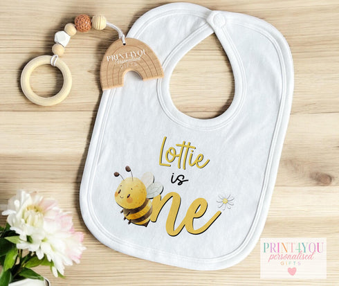 Bee 1st Birthday Personalised Baby Outfit | "Is One" Sleepsuit, Vest or T-Shirt | Cute Bumblebee Design | DTG Printed Gift
