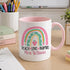 Personalised Teacher Mug – Custom Name Rainbow Design – End Of Term Gift - Plain White