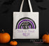 Personalised Kids Halloween Tote Bag: Cat Bat Design Trick or Treat