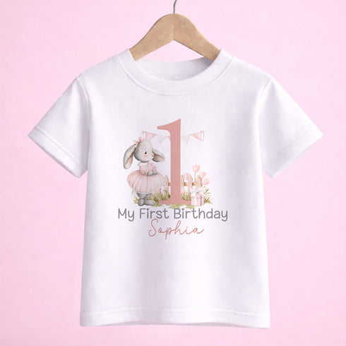 Children's clothing with the 1st birthday outfit bunny design design