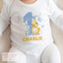 Personalised First Birthday One T-shirt, Sleepsuit and vest, Blue Bubbles Duck First Birthday Outfit.