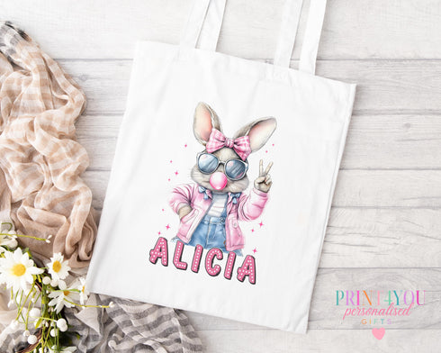 Personalised Easter Tote Bag for Kids - Ideal Easter Gift and Bunny Basket
