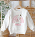 Personalised Sweatshirt Jumper For Children. White Cotton Sweatshirt - Pink Rainbow Swan and name