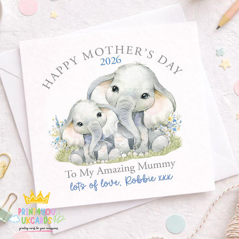 Square greeting card showing the mothers day card for mummy design