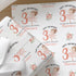 Personalised ballerina birthday wrapping paper featuring a ballet dancer, custom name, age and relation with elegant floral details.