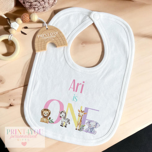 Personalised 1st Birthday Sleepsuit – Safari Animal Baby Grow With Custom Name Bodysuit