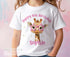 Personalised Giraffe Birthday Shirt – Custom Name T – Shirt For Girls – Soft Cotton Tee - 6-12 months