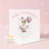 Personalised Duck Birthday Card – Cute 6x6 Inch Pink Balloon Design - Front Only