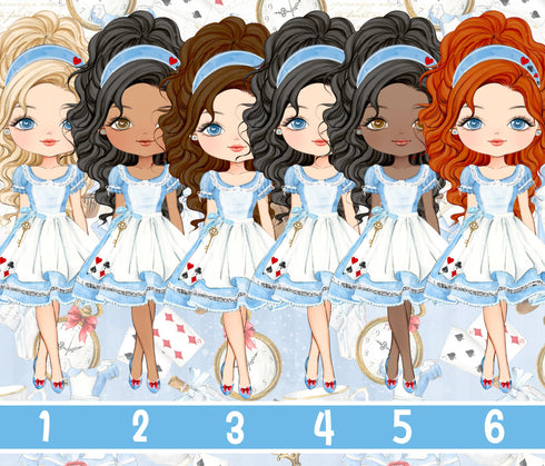 Personalised Alice in Wonderland Girl Notebook – Custom Name Journal, PU Leather UV Printed, 6 Character Styles, Lined Pages, Gift for Girls