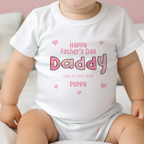 First Father's Day, New Dad Gift, 1st Father's Day Sleepsuit & Babygrow Bodysuit - Daddy's First Father's Day Keepsake, Personalised Baby