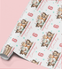 a roll of wrapping paper with a repeating pattern of cartoon animal characters, including giraffes, elephants, and zebras, along with the text "To A Gorgeous Granddaughter Emily" printed on it.