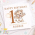 Personalised First Birthday Card – Lion Custom Name & Age 6x6 Inch Keepsake