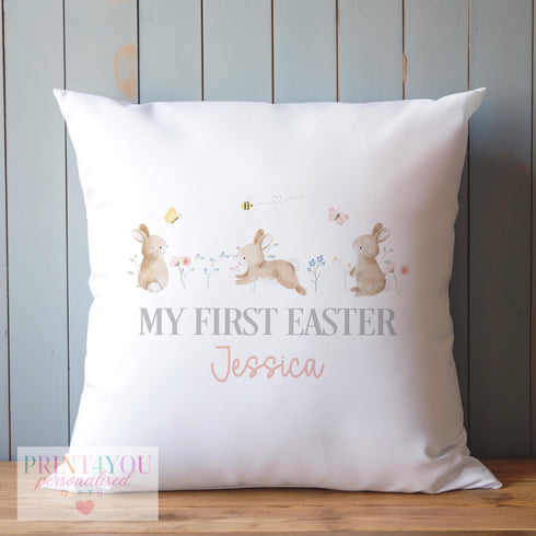 Personalised Easter Cushion – Soft Decorative Pillow with Custom Name for Baby Gift - Cushion cover only
